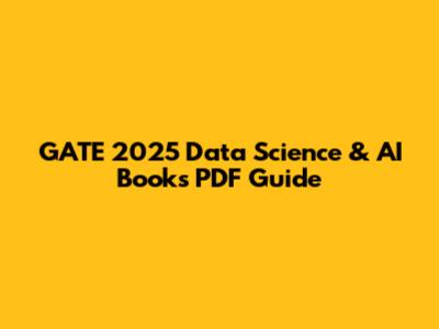 GATE 2025 Data Science & AI Books PDF Guide