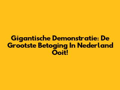 Gigantische Demonstratie: De Grootste Betoging In Nederland Ooit!