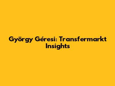 György Géresi: Transfermarkt Insights