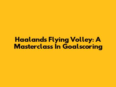 Haaland's Flying Volley: A Masterclass In Goalscoring