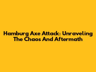 Hamburg Axe Attack: Unraveling The Chaos And Aftermath