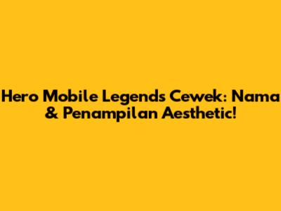 Hero Mobile Legends Cewek: Nama & Penampilan Aesthetic!