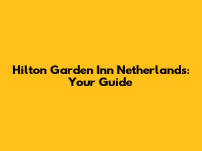 Hilton Garden Inn Netherlands: Your Guide