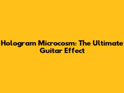 Hologram Microcosm: The Ultimate Guitar Effect