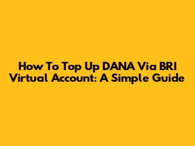 How To Top Up DANA Via BRI Virtual Account: A Simple Guide
