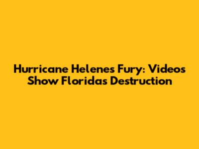 Hurricane Helene's Fury: Videos Show Florida's Destruction