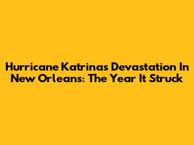 Hurricane Katrina's Devastation In New Orleans: The Year It Struck