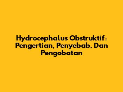 Hydrocephalus Obstruktif: Pengertian, Penyebab, Dan Pengobatan