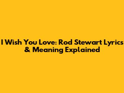I Wish You Love: Rod Stewart Lyrics & Meaning Explained