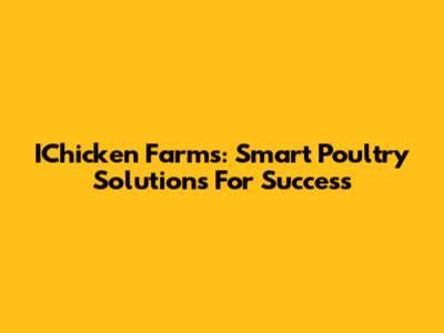 IChicken Farms: Smart Poultry Solutions For Success