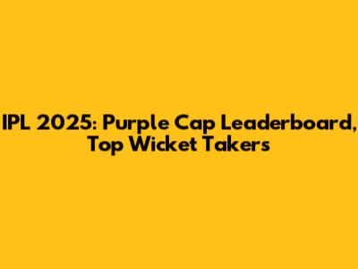 IPL 2025: Purple Cap Leaderboard, Top Wicket Takers
