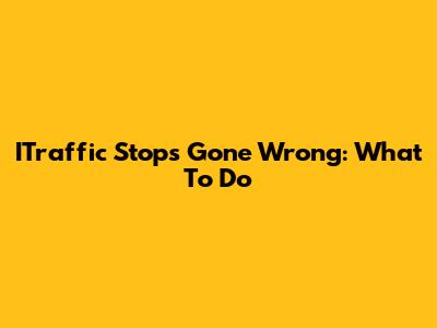 ITraffic Stops Gone Wrong: What To Do