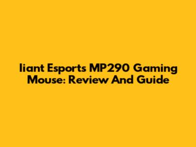 Iiant Esports MP290 Gaming Mouse: Review And Guide