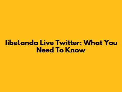 Iibelanda Live Twitter: What You Need To Know