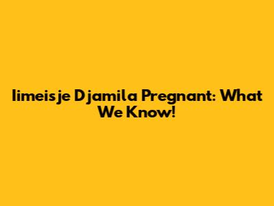 Iimeisje Djamila Pregnant: What We Know!