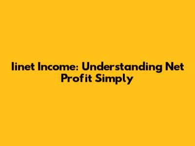 Iinet Income: Understanding Net Profit Simply