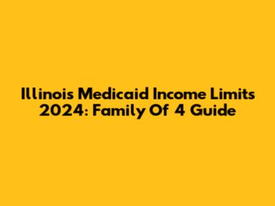 Illinois Medicaid Income Limits 2024: Family Of 4 Guide