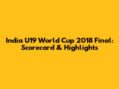India U19 World Cup 2018 Final: Scorecard & Highlights
