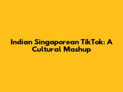 Indian Singaporean TikTok: A Cultural Mashup