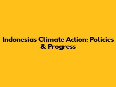 Indonesia's Climate Action: Policies & Progress