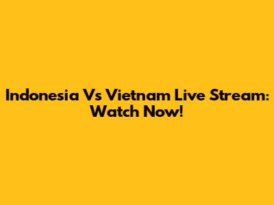 Indonesia Vs Vietnam Live Stream: Watch Now!