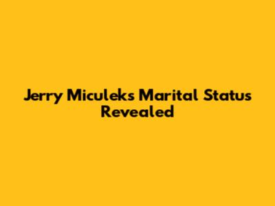 Jerry Miculek's Marital Status Revealed