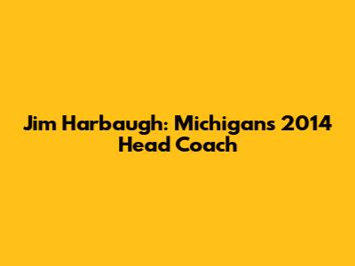 Jim Harbaugh: Michigan's 2014 Head Coach