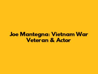 Joe Mantegna: Vietnam War Veteran & Actor