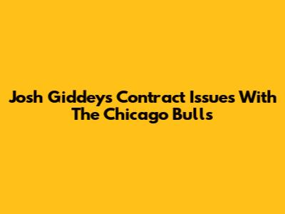 Josh Giddey's Contract Issues With The Chicago Bulls