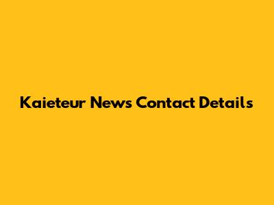 Kaieteur News Contact Details