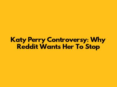 Katy Perry Controversy: Why Reddit Wants Her To Stop