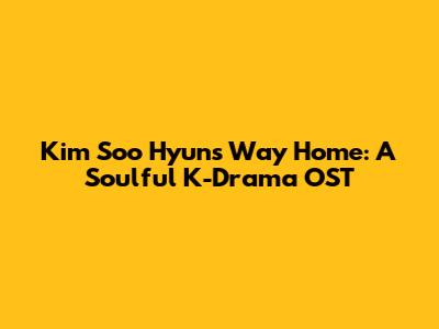 Kim Soo Hyun's 'Way Home': A Soulful K-Drama OST