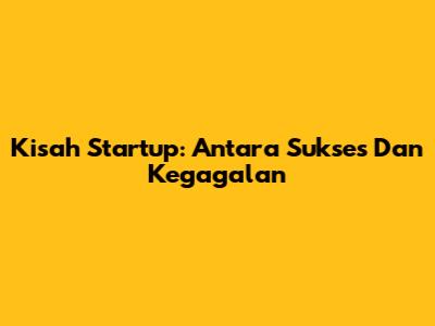 Kisah Startup: Antara Sukses Dan Kegagalan