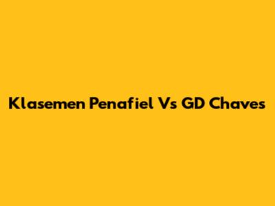 Klasemen Penafiel Vs GD Chaves