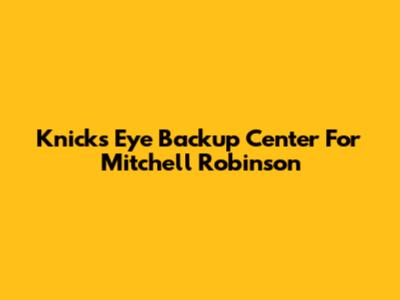 Knicks Eye Backup Center For Mitchell Robinson