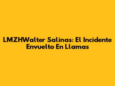 LMZHWalter Salinas: El Incidente Envuelto En Llamas