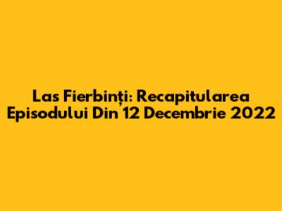 Las Fierbinți: Recapitularea Episodului Din 12 Decembrie 2022