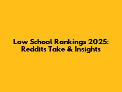Law School Rankings 2025: Reddit's Take & Insights