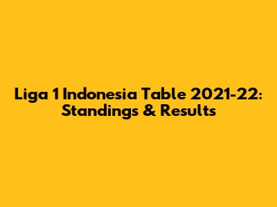 Liga 1 Indonesia Table 2021-22: Standings & Results