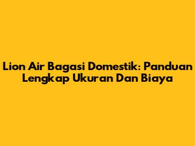 Lion Air Bagasi Domestik: Panduan Lengkap Ukuran Dan Biaya