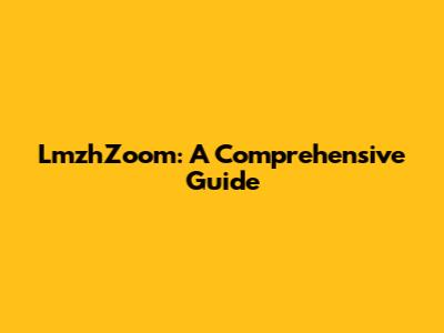 LmzhZoom: A Comprehensive Guide