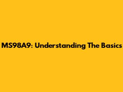 MS98A9: Understanding The Basics