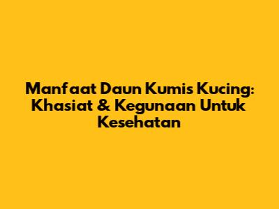 Manfaat Daun Kumis Kucing: Khasiat & Kegunaan Untuk Kesehatan