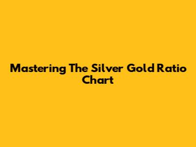 Mastering The Silver Gold Ratio Chart