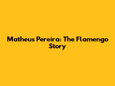 Matheus Pereira: The Flamengo Story