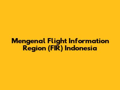 Mengenal Flight Information Region (FIR) Indonesia