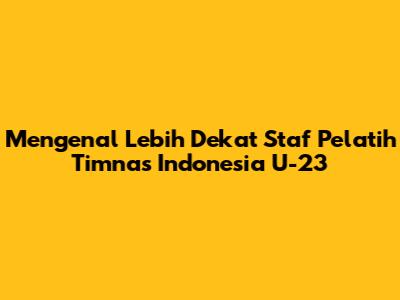 Mengenal Lebih Dekat Staf Pelatih Timnas Indonesia U-23