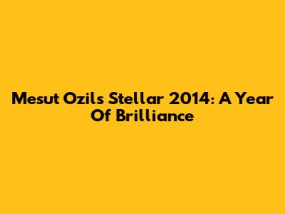 Mesut Ozil's Stellar 2014: A Year Of Brilliance