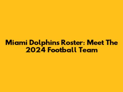 Miami Dolphins Roster: Meet The 2024 Football Team