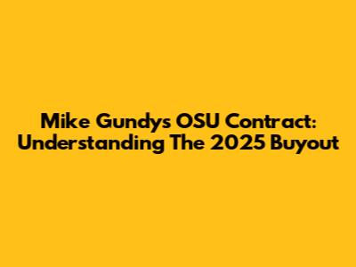 Mike Gundy's OSU Contract: Understanding The 2025 Buyout